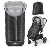 Orzbow Sacco Termico Passeggino Universale Invernale, Coprigambe Passeggino Universale, Caldo Pile, Particelle Antiscivolo, Striscia Riflettente, Impermeabile e Lavabile in Lavatrice, Nero