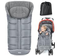 Orzbow Sacco Termico Passeggino Universale, Invernale Coprigambe Passeggino Universale con Coulisse, Fodera in Caldo Pile, Bande Riflettenti, Cerniera, Impermeabile e Lavabile in Lavatrice, Grigio