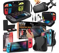 Orzly Accessori per Switch 2 - Custodia e Pellicola Protettiva per Nintendo Switch 2 (2025), Cavo di Ricarica, Porta Giochi, Custodia con Impugnatura Comfort, Cuffie e Altro - Edizione Regalo