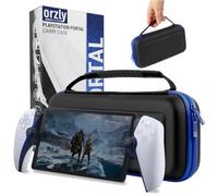 Orzly Custodia da trasporto progettata per il lettore remoto del portale Playstation per console PS5, protezione da viaggio e spazio per caricare cuffie e altro Nero/Blu