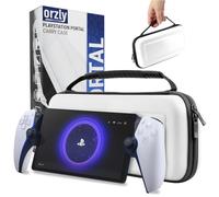 Orzly Custodia da trasporto progettata per il lettore remoto Playstation Portal per console PS5, protezione da viaggio e conservazione per caricabatterie per cuffie e altro Bianco/Nero