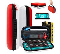 Orzly Custodia da Viaggio per Nintendo Switch Lite, Guscio Protettivo Portatile per Console Nintendo Switch Lite (2019) - Rosso & Bianco