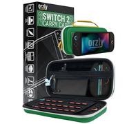 Orzly Custodia per Nintendo Switch 2, custodia protettiva da viaggio con pad per lo schermo, schede di gioco e slot MicroSD con tasche per gli accessori della console