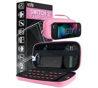 Orzly Custodia per Nintendo Switch 2, custodia protettiva da viaggio con pad per lo schermo, schede di gioco e slot MicroSD con tasche per gli accessori della console