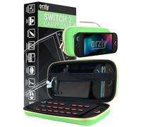 Orzly Custodia per Nintendo Switch 2, custodia protettiva da viaggio con pad per lo schermo, schede di gioco e slot MicroSD con tasche per gli accessori della console
