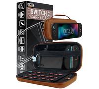 Orzly Custodia per Nintendo Switch 2, custodia protettiva da viaggio con pad per lo schermo, schede di gioco e slot MicroSD con tasche per gli accessori della console