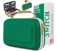 Orzly Custodia Switch per Nintendo Switch OLED e console Switch Standard con accessori e scomparto per giochi - Progettata per i fan di Zelda Edizione in confezione regalo Verde Oro Bianco