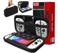 Orzly Custodia Switch per Nintendo Switch Switch OLED e Accessori Switch - Borsa da Trasporto Antiurto - Custodia Rigida Protettiva, Borsa da Viaggio, Console, Joycon, Accessori e Giochi - Nero