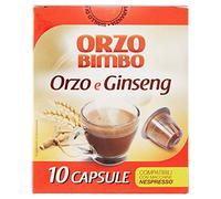 Orzo Bimbo Orzo e Ginseng, Capsule Compatibili Nespresso, senza Caffeina, con Estratto di Ginseng, per La Colazione e le Pause, 10 Capsule