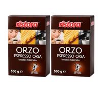 Orzo Espresso Ristora Casa Tostato e Macinato, Speciale per Moka - Caffè d’Orzo Istantaneo per Uso Domestico - Confezione da 2 x 500 g (Totale 1 kg)
