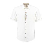 OS Trachten Camicia a maniche corte da uomo Lavona, bianco, 44/44 IT