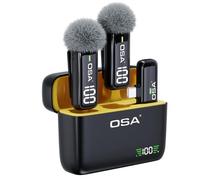 OSA Microfono Lavalier Wireless, Microfono Bluetooth per iPhone e presa USB-C, Mini Microfono con riduzione del rumore, display a Schermo per Vlog, TikTok e video