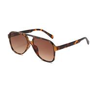 OSAGAMA Occhiali da sole vintage retrò gialli occhiali da sole oversize oversize per uomo donna, marrone leopard, L