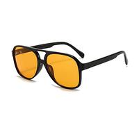 OSAGAMA Occhiali da sole vintage retrò gialli occhiali da sole oversize oversize per uomo donna, Polarizzato giallo, L