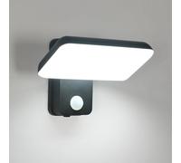 Osairous 16w Lampada Da Esterno Con Sensore Di Movimento, IP65 Lampade da esterno Led, Ruotabile Luce Con Sensore Di Movimento Da Interno, Luci Da Esterno a parete Per Giardino E Terrazza, Nero 6500k