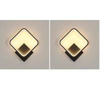 Osairous Applique da Parete LED Interno, 17W 1912LM Moderno Lampada da Parete Quadrato in Alluminio, Camera da Letto Lampade a Muro per Soggiorno, Corridoio, Scale, 3000K Bianco Caldo, Nero