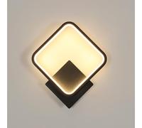 Osairous Applique da Parete LED Interno, 17W 1912LM Moderno Lampada da Parete Quadrato in Alluminio, Camera da Letto Lampade a Muro per Soggiorno, Corridoio, Scale, 3000K Bianco Caldo, Nero