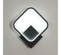 Osairous Applique da Parete LED Interno, 17W 1912LM Moderno Lampada da Parete Quadrato in Alluminio, Camera da Letto Lampade a Muro per Soggiorno, Corridoio, Scale, Bianco Freddo 6500K, Nero