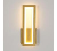 Osairous Applique LED da Parete Interno, 16W 2000LM Lampada da Parete Moderno in Acrilico, Lampada a Muro Oro Corridoio Luce Calda 3000K per Soggiorno, Camera da Letto, Studio, Balcone, 32CM