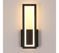 Osairous Applique LED da Parete Interno, 16W 2000LM Lampada da Parete Nera Moderno, Lampada a Muro in Acrilico Camera da Letto per Soggiorno, Corridoio, Studio, Balcone, Luce Calda 3000K, 32CM