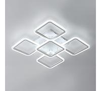 Osairous Lampadario Soffitto LED, 60CM Diametro Plafoniera LED in Acrilico, 70W Lampada da soffitto Moderno Paralume Quadrato per Soggiorno Camera da Letto Bianco Freddo 6500K, 4086lm