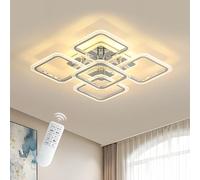 Osairous Lampadario Soffitto LED, 60CM Diametro Plafoniera LED in Acrilico, 72W Lampada da soffitto Moderno Paralume Quadrato per Soggiorno Camera da Letto Regolabile da 3000K-6500K