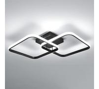 Osairous Plafoniera LED Soffitto 42W 4700LM, Lampada da Soffitto Quadrata Moderna 64cm, Plafoniera Soggiorno in Acrilico per Camera da Letto, Cucina, Studio, Ufficio 6500K Luce Bianca Fredda, Nera
