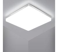 Osairous Plafoniera LED Soffitto 48W, Ø30cm Piazza Plafoniere moderna, IP44 Lampada LED Soffitto, 6500k 2200 LM Luce Bianco per Soggiorno, Camera da Letto, Cucina, Bagno, Balcone