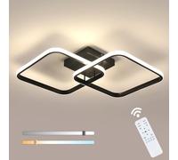 Osairous Plafoniera LED Soffitto Dimmerabile Quadrata, 50W 5625LM Lampadario LED Soffitto Moderno, Plafoniere nero Soggiorno con Telecomando 3000K-6500K per Camera da Letto Corridoio, 64CM