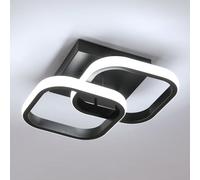 Osairous Plafoniera LED Soffitto Moderna, 22W Lampadario LED Soffitto Nera 2550LM, Lampada da Soffitto Quadrata per Camera da Letto Soggiorno Cucina Studio, Bianca Fredda 6500K, 29CM