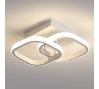 Osairous Plafoniera LED Soffitto Moderna, Lampadario LED Soffitto Bianco 2137LM, Lampada da Soffitto Quadrata per Camera da Letto Soggiorno Cucina Studio, Luce Neutra 4500K, 29CM