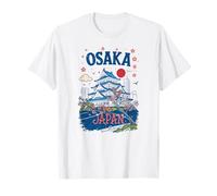 Osaka Giappone Cherry Blossom Castle Art Travel Souvenir Maglietta