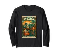 Osaka Japan - Poster da viaggio vintage stile Maglia a Manica