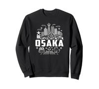 Osaka Japan Skyline Giapponese Kanji Souvenir per i viaggiatori Felpa
