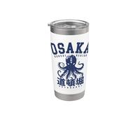 Osaka Japan Takoyaki Dotonbori Octopus Giapponese Bicchiere termico in acciaio inox doppia parete