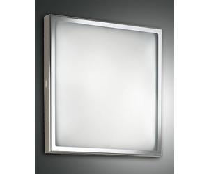 Osaka led big plafoniera quadrata 24w bordo cromo e vetro
