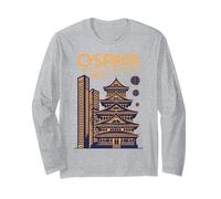 Osaka, Notte, Orizzonte, Pagoda, Castello, e, Moderno, Torri Maglia a Manica