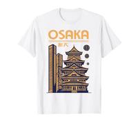 Osaka, Notte, Orizzonte, Pagoda, Castello, e, Moderno, Torri Maglietta