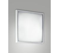 OSAKA PLAFONIERA BIANCA LED 3000K - 12W - 1100 lm, L.30X30 CM IN METALLO E VETRO