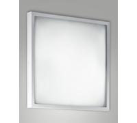 OSAKA PLAFONIERA BIANCA LED 3000K - 24W - 2400 lm, L.40X40 CM IN METALLO E VETRO