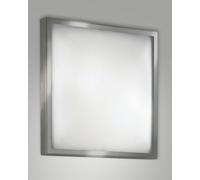 OSAKA PLAFONIERA NICHEL SATINATO LED 3000K - 24W - 2400 lm, L.40X40 CM IN METALLO E VETRO