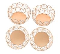 OSALADI 1 Set Portacandele in Cristallo Portacandele per Luci da tè Grandi Portacandele d'Argento Porta Candele Votive Portacandele Tealight Portacandele d'oro Golden Ferro da Stiro 4 Pz