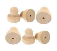 OSALADI 1 Set Sigillo A Manico Rotondo in Legno Massiccio Manico con Timbro A Rilievo Timbro Numerico Nome Forma Cerchio Maniglie del Timbro della Busta Maniglie Vintage di Legno 6 Pezzi