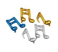 OSALADI 10 Palloncini Decorativi in Alluminio Note Musicali Color Oro, Argento e Blu per Feste, Matrimoni e Compleanni, Set 10 Pezzi per Decorazioni Eleganti e Tematiche