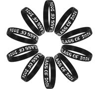 OSALADI 10 Pezzi Braccialetti Silicone Laurea Class Of Nero Fasce Polso per Eventi Accessori Festa Laurea per Uomini e Donne Souvenir Celebrazione Successo