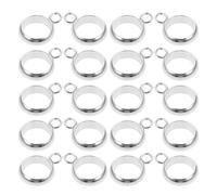 OSALADI 100 Pezzi collegamenti di gioielli con ciondoli ganci pendenti in acciaio inossidabile collegamenti con cauzioni pendenti connettori del gancio del tubo Silver