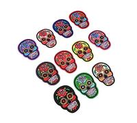 OSALADI 11 pezzi Toppe Ricamate Skull Termoadesivper Abbigliamento Borse e Design Punk Creativo Facili da Applicare per Riparazioni e Decorazioni Fai da Te