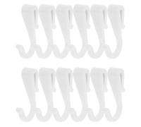 OSALADI 12 Ganci a J in Plastica Bianca per Griglie Metalliche da Cucina, Clip senza Attrezzi per Utensili e Mensole, Set 12 Pezzi per Organizzazione Verticale Armadietti e Scaffali