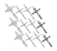 OSALADI 12pezzi Ciondolo Crocifisso in Lega Ciondolo Forma Di Croce Di Gesù Pendente Religioso Per Creazioni Fai Da Te Di Collane Orecchini e Portachiavi