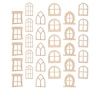 OSALADI 150 pezzi Accessori delle Fate in Legno Naturale Mini Finestre e Porte da Favola Non Verniciate per Progetti DIY Decorazioni Miniature per Casa delle e Paesaggi Incantati